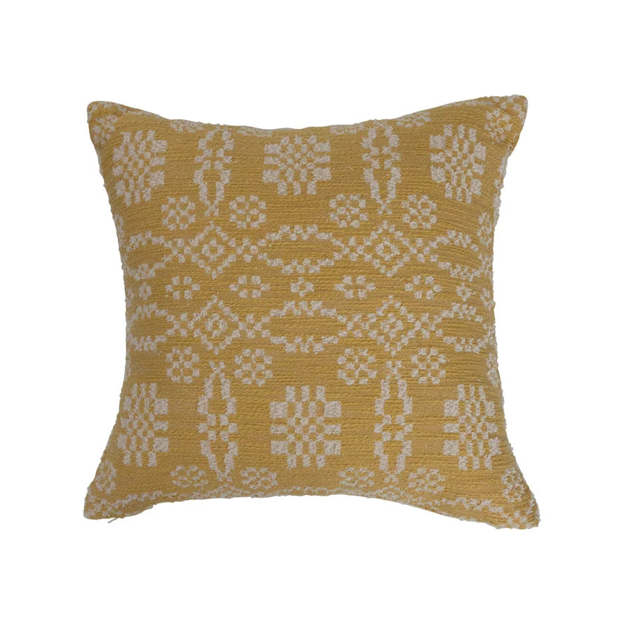 20' Woven Cotton Jacquard Pillow, Polyester Fill