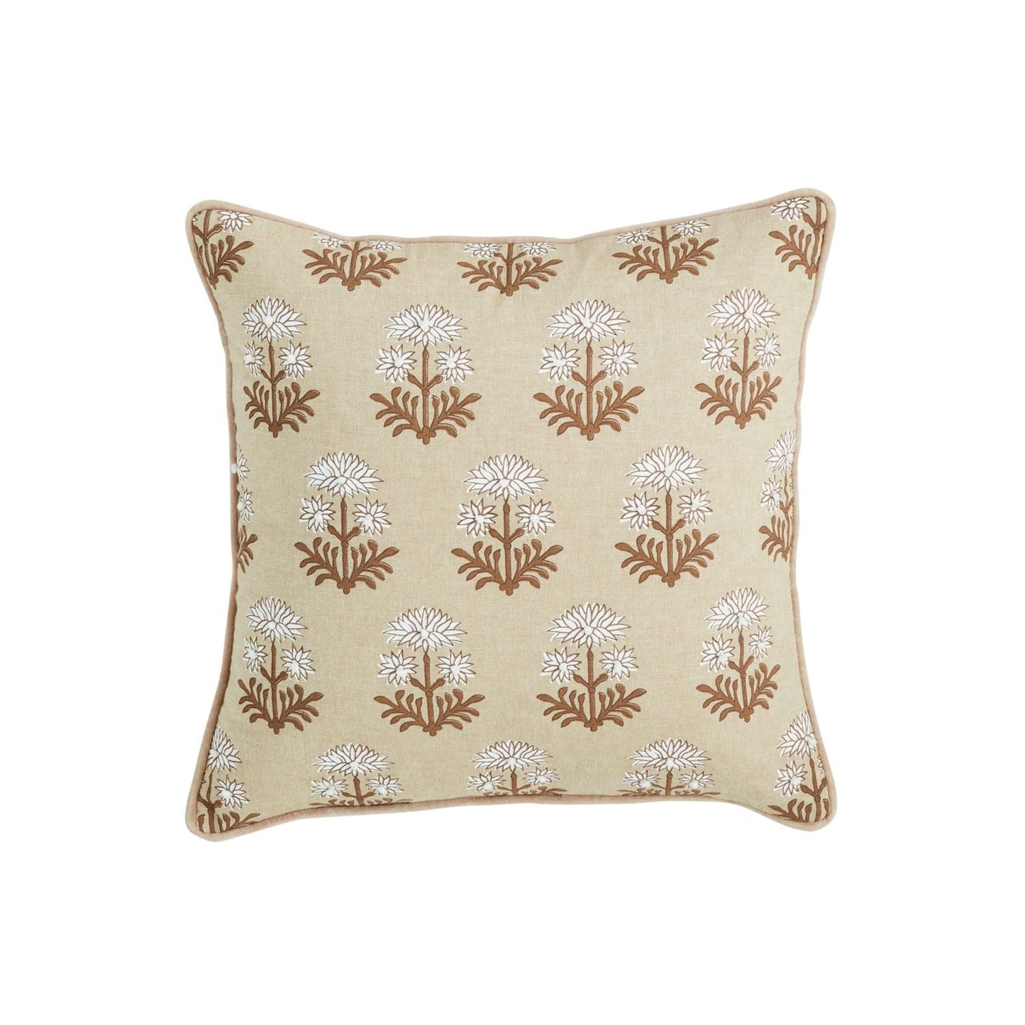 Block Print Flower Bulb Pillow