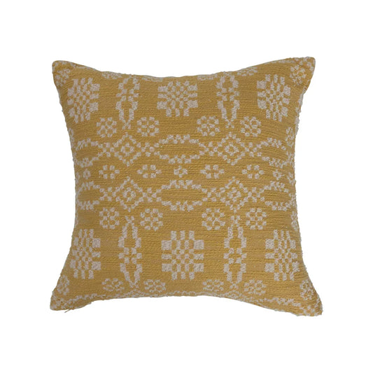 20' Woven Cotton Jacquard Pillow, Polyester Fill